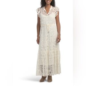 Steve Madden Cream Lace Maxi Dress